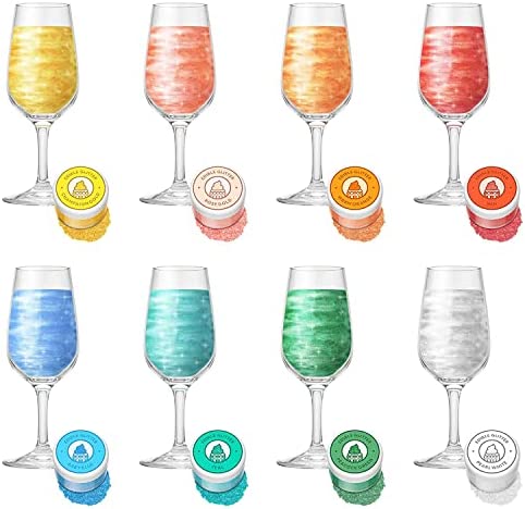 Nomeca Edible Glitter for Drinks - Edible Shimmer for DIY Wine Cocktails Champagne Beverages Food Grade 8 Colors Coloring Glitter Dust 4g /Bottle