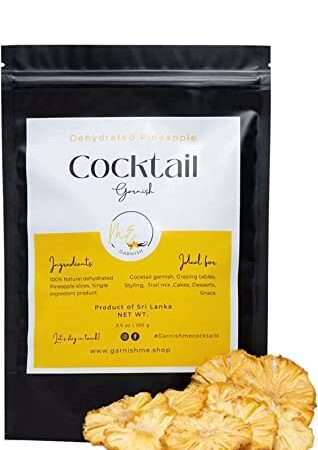 3.5 Oz Dehydrated Pineapple slices | Over 20 Dried Pineapple slices| Dried Pineapple fruit | Cocktail Garnishes | Edible Cocktail Garnish|