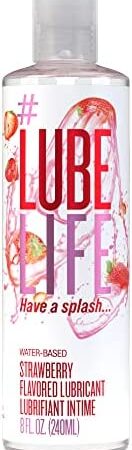 Lube Life Water-Based Strawberry Flavoured Lubricant, Personal Lube for Men, Women and Couples, Made Without Added Sugar, 8 Fl Oz (240 mL)