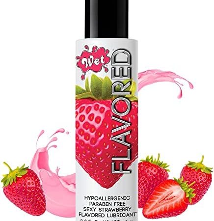 New Wet Flavored Strawberry Lube, Premium Personal Lubricant, 3 Ounce, for Men, Women and Couples, Paraben Free, Gluten Free, Stain Free, Sugar Free, Hypoallergenic…