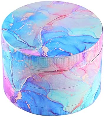 Shnlie Printed Spice Grinder, Colorful Marble Texture, 2.5in