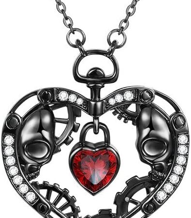 Women Gothic Skull Black Heart Pendants Jewellery Necklaces Items Mens Punk Stuff Pendant Jewellery Cheap Necklace Professional and Fashion